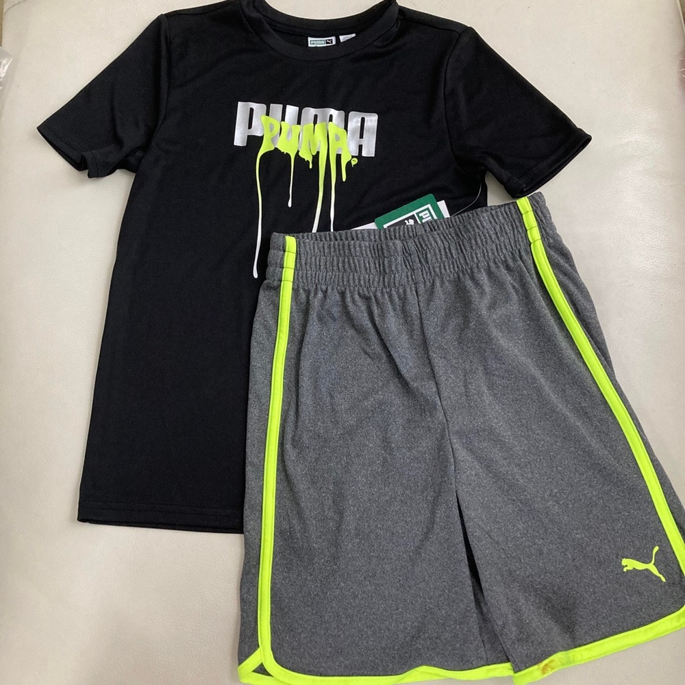 PUMA Big Boy Tee And Shorts Set 4064 - Picture 2 of 8
